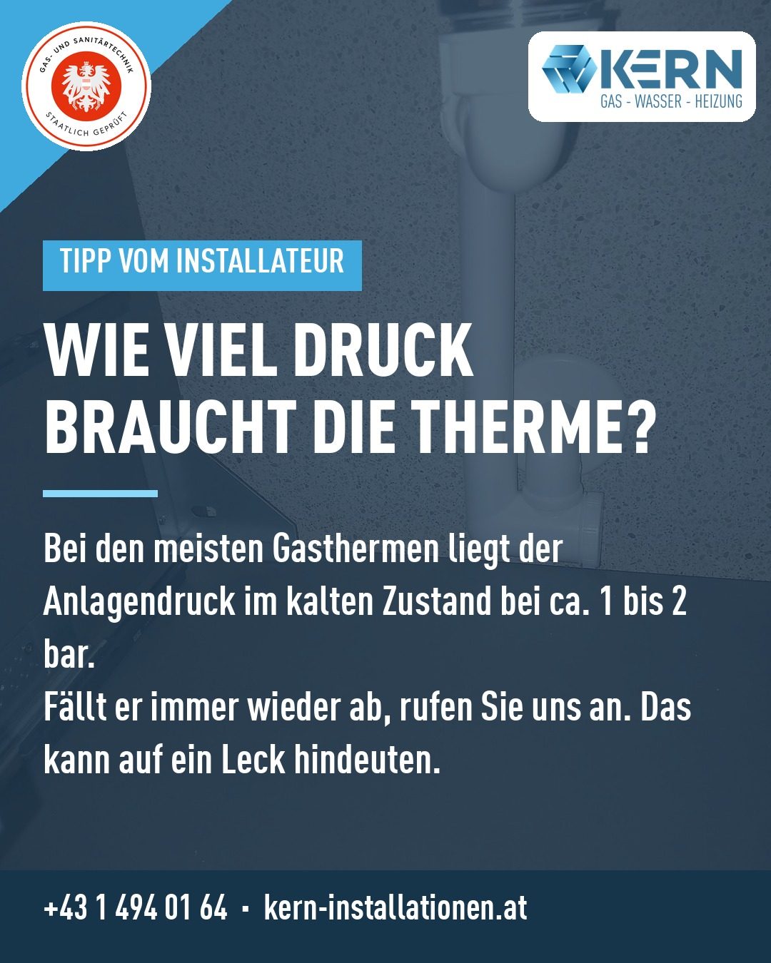 Wie viel Druck braucht die Therme?